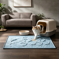 Tapis de protection de sol anti-griffures extra large pour litière de chat, en caoutchouc, pour poissons Koi