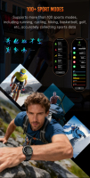 Montre connectée Android robuste Dodobit DT08 pour l'extérieur, écran AMOLED de 1,43 pouce, silicone magnétique, lampe de poche intégrée, suivi d'activité