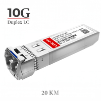 Módulo SFP 10G, Transceptor Óptico Dúplex LC, 20 km, Monomodo, 1310 nm, Industrial, con Certificaciones RoHS, REACH, FCC y CE