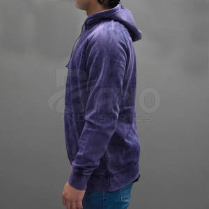 2024 Venta directa de fábrica, sudaderas con capucha con lavado ácido y logotipo personalizado para hombre, diseño de cremallera con técnica de teñido liso para la temporada de otoño - Product Image 3