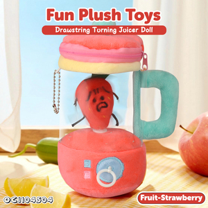 Nouvelle nouveauté semblant de jouer préscolaire conception personnalisée presse-agrumes en peluche pondéré enfants 3 ans tirer ligne filature jouet avec fraise - Product Image 2
