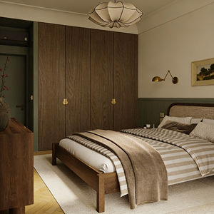 Armoire en noyer de luxe durable avec texture naturelle, meubles de chambre à coucher, artisanat exquis, grand rangement, meilleur prix - Product Image 1