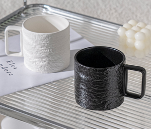 แก้วเซรามิกสีดำขาวลายหินหรูหราแบบมืออาชีพสั่งทำพิเศษสำหรับคู่รัก - Product Image 5