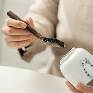 Hand Painted Kung Fu Tea Set Six Items Including Ceramic Tea Knife for the Art of Tea Ceremony - Product Image 3