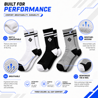 Chaussettes pour hommes, en coton respirant et rembourré, écologiques, avec logo personnalisé sur le dessous, pour le basketball, la randonnée, le sport, la course à pied, pour les jeunes