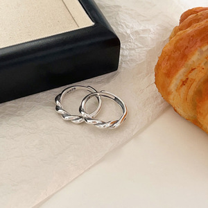 Silver Ruitai S925 Sterling Silver <b>Ring</b> Twisted Braided Design <b>Adjustable</b> Opening Minimalist Unisex Everyday Wear - Product Image 4