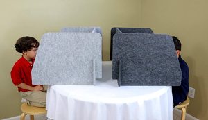 Anti-gürültü Polyester akustik paneller ses geçirmez PET akustik gizlilik kalkanları masa ekran bölümü ofis masası bölücüler - Product Image 6