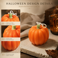 Bougie parfumée citrouille d'Halloween, décoration d'automne pour la maison, cadeau, forme de fruit décorative, faite à la main, écologique, parfum personnalisé, OEM, marque privée