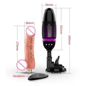 Produk seks kualitas tinggi realistis Dildo besar pemanas teleskopik tali dorong pada Dildo mainan seks Vibrator untuk wanita - Product Image 5