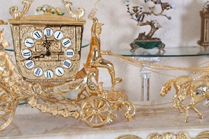 Medieval Luxury Style Gilded Bronze <strong>Carriage</strong> Watch <strong>Clock</strong> With Marble Base, Antique Brass Gold <strong>Carriage</strong> <strong>Clock</strong> - Product Image 2