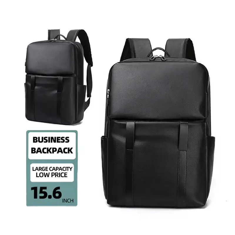 OEM ODM उच्च गुणवत्ता 15.6 इंच बिजनेस कंप्यूटर बैकपैक बिजनेस ट्रिप बैकपैक फैशन स्कूल बैग पुरुष पु चमड़े का बैकपैक