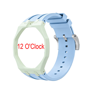 Boîtier de montre en biocéramique Upro avec bracelet en caoutchouc pour kit de modification Swatch Lépine, style Royal Pop, couronne à 12 heures, kit de conversion pour montre de poche - Product Image 1