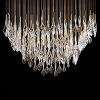 Lustre LED personnalisable pour salle de banquet de mariage, hôtel, lampe suspendue longue ou moyenne pour table à manger, idéal pour salon
