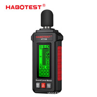 Medidor de Ruido HABOTEST HT72A/B, Detector de Decibelios, Instrumento de Detección de Ruido, Medidor de Nivel de Sonido Portátil, Negro/Rojo