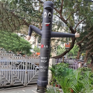 Atractivo Bailarín Inflable Personalizado con Logotipo, Modelo de Aire con Cara Sonriente, Decoración Publicitaria Comercial para Promoción en la Calle - Product Image 2