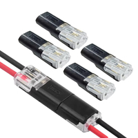 D2 Universal Compact 2p Konektor Kabel Tembaga LED yang Dapat Dicolokkan Tanpa Pengupasan 2-in-2-out Terminal Kabel Pegas Mobil GPS