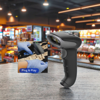 GTCODESTAR Scanner de codes à barres laser 1D Pistolet filaire USB Lecteur de codes à barres portable Scanner de codes à barres CMOS pour supermarché
