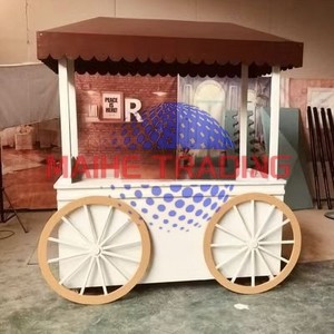 Chariot à fleurs en métal pour centre commercial extérieur, école, parc, chariot mobile pour la vente de nourriture, design de chariot à nourriture rapide, chariot à main antirouille - Product Image 4