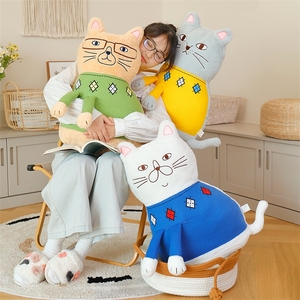 <b>Cat</b> Pillows Blue <b>Cat</b> Stuffed Animal Toys Home Sofa Decoration Lucky <b>Cat</b> <b>Plush</b> Toy - Product Image 2