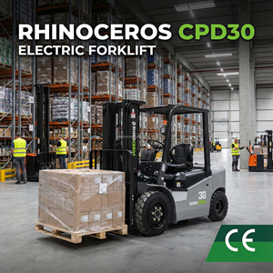 รถยก CPD30 Rhinoceros 3 ตัน แบตเตอรี่ลิเธียม ขับเคลื่อน 4 ล้อ พร้อมระบบเลื่อนข้าง ยกฟรี ความยาวงา 1220 มม. จุดศูนย์ถ่วง 500 มม. มีตัวเลือกพลังงานคู่ให้เลือก - Product Image 1