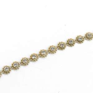 10ヤード/ロールラインストーンバンディングフラワーシェイプラインストーンアップリケトリムパールラインストーントリム衣服装飾用 - Product Image 5