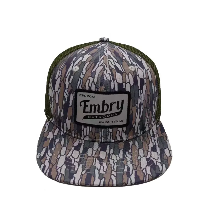 오리 브라운 Camo Snapback 트럭 운전사 모자, 자유로운 길쌈된 헝겊 조각을 가진 오래된 학교 돌 Camo 메시 야구 모자