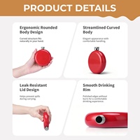 Gourde portable en acier inoxydable incurvée, isotherme sous vide, anti-fuite, sans BPA, avec poignée confortable et bord de boisson lisse, pour voyage et camping