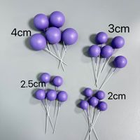 20 pièces/sac Boules factices de tailles mixtes 2 2,5 3 4 cm Or Argent Rose Bleu Boule Joyeux Anniversaire Décoration de gâteau Fournitures de décoration de gâteau