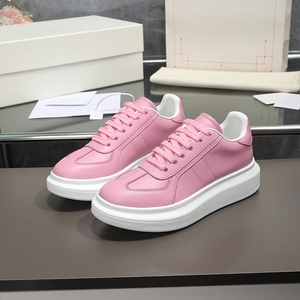 Chaussures de sport décontractées identiques pour hommes et femmes, style designer, en cuir véritable, à semelle plate, baskets blanches - Product Image 2
