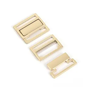 Custom LOGO Zinc Alloy Swimwear Gold Bra Buckle Connector Metal Closure Buckle for Bikini