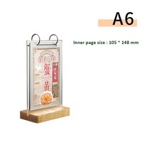 Porte-menu en acrylique transparent en lucite A4 A5 A6, présentoir de table en acrylique