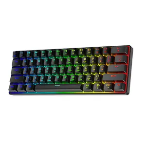 61 клавиша, Механическая игровая клавиатура RGB со светодиодной подсветкой, проводная Беспроводная клавиатура для геймеров