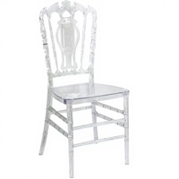 Chaise pliante en cuir de style bambou pour hôtel et banquet, design moderne et minimaliste, en acrylique transparent, fabriquée à Foshan