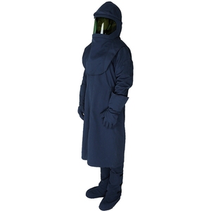 Lớp 2 cách điện khoảng cách ngọn lửa đốt cháy bảo vệ màu xanh <span class=keywords><strong>ARC</strong></span> Flash 19.73cal tạp dề với yếm yếm - Product Image 1