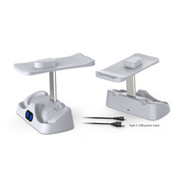 Station de charge pour casque PS5 VR2 avec voyants lumineux, chargeur de manettes PSVR2, support de lunettes rétractable, en ABS