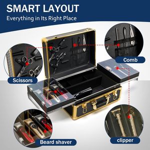 Maletín Profesional para Peluquería, Maleta de Almacenamiento Grande para Salón, Caja de <span class=keywords><strong>Herramientas</strong></span> para Estilista con Compartimentos, No Incluye <span class=keywords><strong>Herramientas</strong></span> - Product Image 4