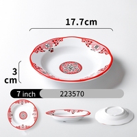 Vaisselle en mélamine écologique de Style chinois chaud ensemble rond rouge blanc mélamine assiettes à dîner Snack plat Hot Pot plat