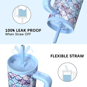 40 oz Tumbler with Handle and Straw Lid Leak-Proof <b>Cup</b> Holder Travel Mug Stainless Steel Double Wall Vacuum <b>Insulated</b> Tumbler - Product Image 2