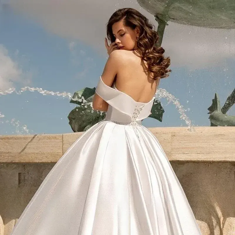 sweetheart satin princess gown