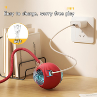 360 °   Balle interactive automatique intelligente pour chien et chat, rechargeable par USB, avec lumière LED et fonction d'évitement d'obstacles