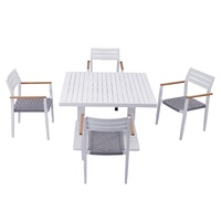 de patio moderne chaises 8 places meubles de jardin extérieur ensembles de salle à manger en corde d'aluminium de 9 pièces