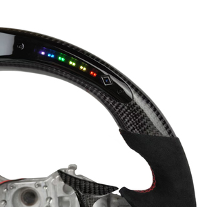 Volant sport personnalisé DINGNUO en fibre <span class=keywords><strong>de</strong></span> carbone et cuir pour Corolla <span class=keywords><strong>Prius</strong></span> Yaris RAV4 Camry - 3 branches, 35 mm, fabriqué au Guangdong - Product Image 2