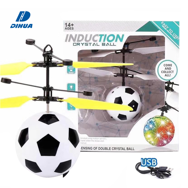 Magic Flying Ball Infrared Induction Sensor Control Flying Ball Flashing Light Mini Aircraft Football Flying Toys for Kids