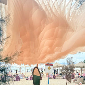 Nuovo Arrivo Tenda a Vela Ondulata Effetto Vento per Soffitto, Parasole per Ristoranti, Case Vacanza, Aree Panoramiche, Terrazze, Colore Arcobaleno, Effetto Onda d'Acqua - Product Image 1