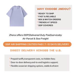 T-shirt décontracté pour homme 100 % coton, col rond, manches courtes, coupe ample, couleur unie, respirant, en tissu peigné 220g - Product Image 3