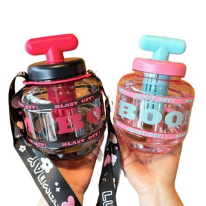 Water Bottle Bomb Cup 900ml Large Capacity Plastic Leak-proof Portable Outdoor Sports Bottle With Strap - Product Image 4