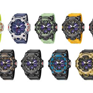 Montre sport numérique LED unisexe SMAEL 8008, nouveau modèle 2023, double affichage, résistante à l'eau 3BAR, alarme, chronomètre - Product Image 6