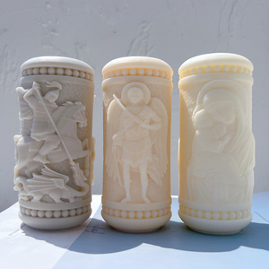 Molde de Silicona para Vela de Santo con Seis Diseños, Molde para Vela Cilíndrica de Estatua Católica, Escultura de Cera de Soja, Figura de Decoración para el Hogar, Arte para el Hogar - Product Image 5