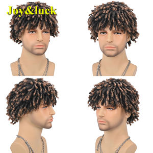 Prix de gros perruque <span class=keywords><strong>coiffure</strong></span> à la mode en pot simple <span class=keywords><strong>coiffure</strong></span> incurvée hommes cheveux courts naturel perruque synthétique de haute qualité - Product Image 4