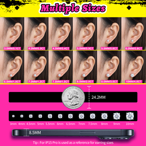 Factory Price Wholesale High Quality Moissanite Screw <strong>Back</strong> Stud <strong>Earring</strong> 925 Sterling Silver Jewelry Men Women Mossanite Diamond - Product Image 5